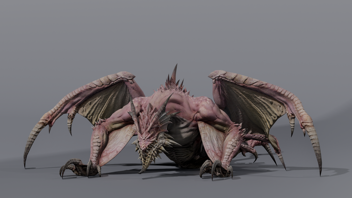 aéro dragon gréé stl inclus art monstre créature 3d print model - Mito3D