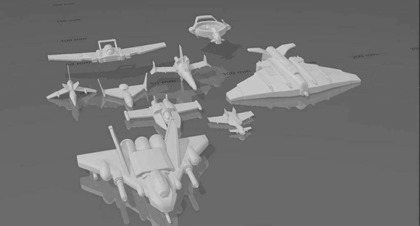aerofighter american mecha 6mm scale update aircraft dropship tabletop toy 3d print model - Mito3D