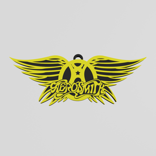 Aerosmith chaveiro prato aero ferreiro acessório Rocha metal logotipo clássico chave argolas decoração mochila chaves 3d print model - Mito3D