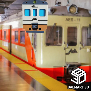 aes train keychain - one color multicolor railroad key rail 3d print model - Mito3D