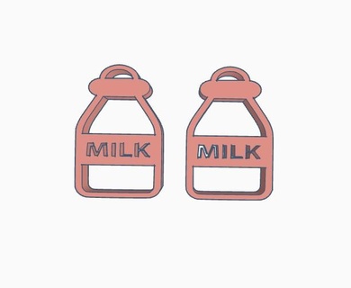 aestetic milk earrings milk pendant  3d print model - Mito3D