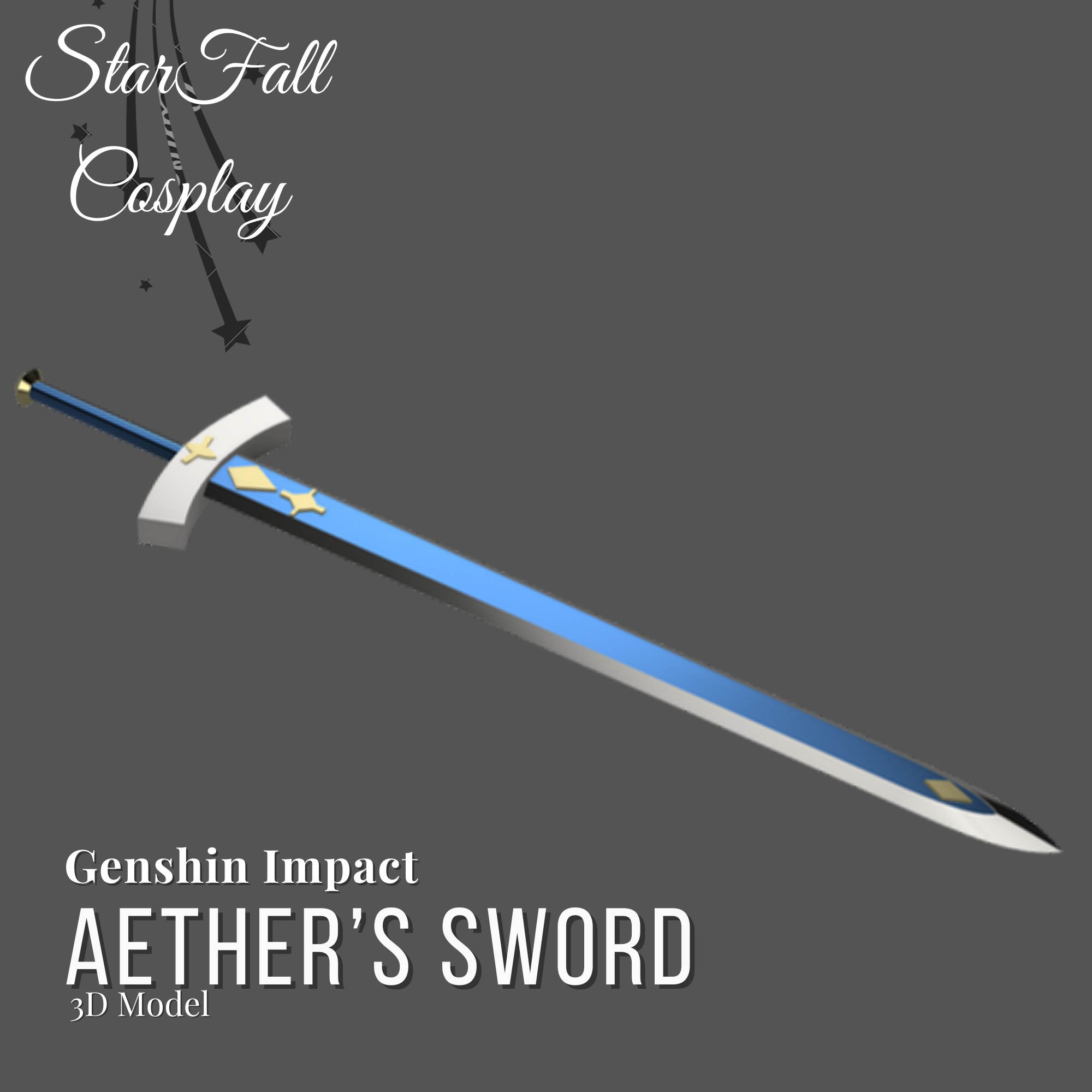 éter espada Genshin impacto cosplay suporte 3D print model - Mito3D