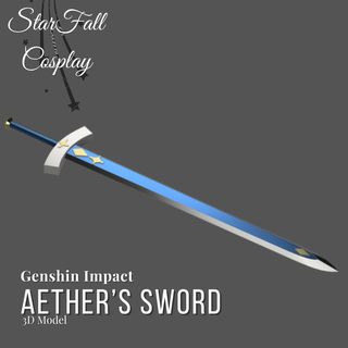 éter espada Genshin impacto éter éter cosplay Genshin Genshin impacto cosplay suporte 3d print model - Mito3D