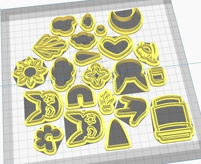 affordable polymer airdry clay cutter 20230420 - basic shapes 3d print model - Mito3D