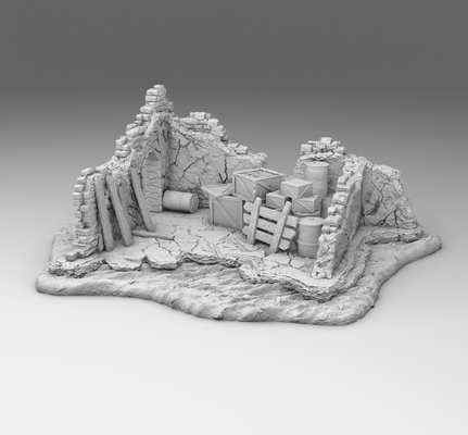 afghan architecture - ruins 2 afghanistan house train model middle ages castle medieval interior exterior 40 fence bed chair chest street lamp signpost fireplace 3d print model - Mito3D