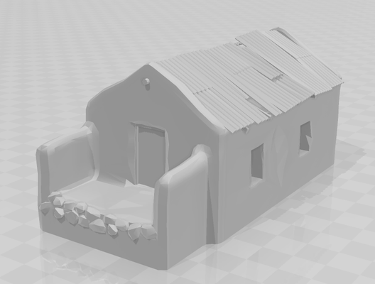 afgano edificio v2 afghanistan casa architettura treno modello mezzo età castello medievale interni esterno 40 recinzione letto sedia strada cartello camino 3d print model - Mito3D