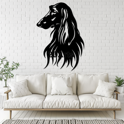 afghan hound head 3d printable stl file home & office decor art printing laser cutting wall dog breed cults3d diy project window decoration personalized gift digital download 3d print model - Mito3D