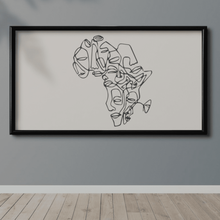 Africa facce wall line arte parete linea decorazione disegno scultura 2d 3d print model - Mito3D