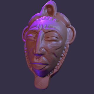 african baule mask magnet african mask baule magnet  3d print model - Mito3D