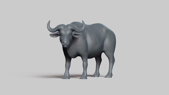 african buffalo pose 02 Art stl file 3d printing model mammal animal wildlife design art figurines toy pla resin creality nature 3d print model - Mito3D