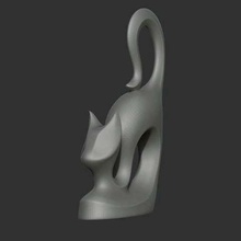 africaine chat de la sculpture art sculptures zbrush test statue maison décor cat l'afrique 3d print model - Mito3D