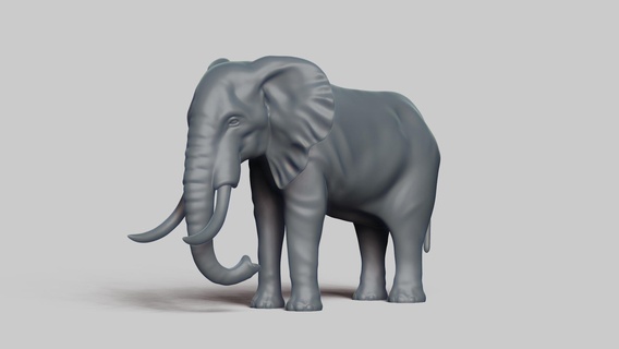 africano elefante posa 01 arte stl file 3d stampa modello mammifero animale fauna selvatica design figurine giocattolo pla resina creality natura 3d print model - Mito3D