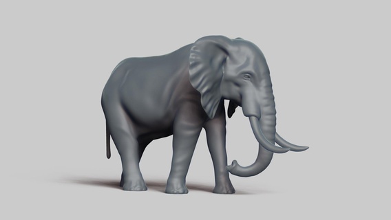 african elephant pose 03 Art stl file 3d printing model mammal animal wildlife design art figurines toy pla resin creality nature 3d print model - Mito3D
