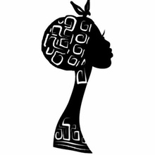 afrique-dame de l'art pariétal femme femmes la décoration modèle 3d l'impression profil visage folklore 3d print model - Mito3D
