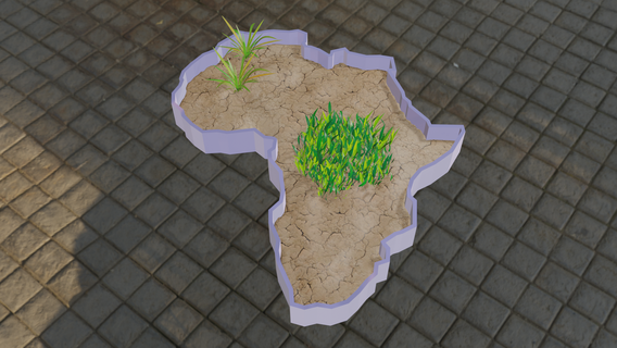 african map planter africa plantersxcults 3d print model - Mito3D