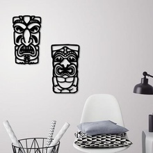 african mask wall decoration 2 masks art folklore profile printing 3d model 3d print model - Mito3D