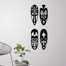 african masks 4 wall decoration art model 3d printing profile folklore 3d print model - Mito3D