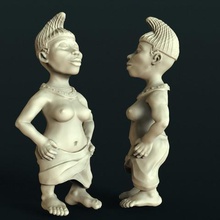 statue africaine art 3d stl sculpté cnc 3d print model - Mito3D