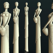 africana de la estatua art stl tallada cnc 3d print model - Mito3D