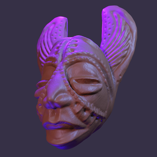 african tikar mask magnet african mask tikar magnet  3d print model - Mito3D