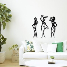 las mujeres africanas arte de la pared 1 señora mujer decoración modelo 3d impresión el folclore 3d print model - Mito3D