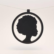 afro girl pendant jewelry ear ring africa 3d print model - Mito3D
