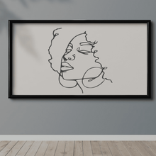 afro lady wall-line art 2d decor africa beautiful woman wall line decoration drawing sculpture 3d print model - Mito3D