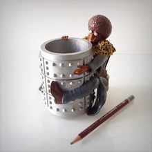 afro pen holder home pencil africa 3d print model - Mito3D