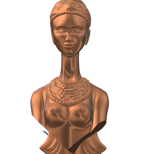 afro mujer estatua africano 3D print model - Mito3D