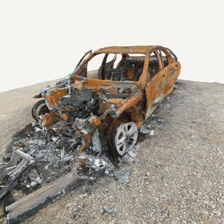 aftermath car fire qbomb damage 3d print model - Mito3D