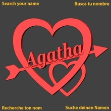 Agatha coração cupido amar amor san valentin jch Ame saint namorados amoureux in 3d print model - Mito3D