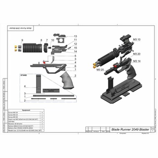 agent k's pistol - blade runner printable 3d model stl + cad bundle personal use 3d print model - Mito3D