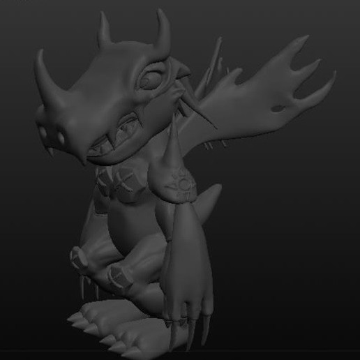 agumon blindados algunas partes de su digivolutions art digimon 3D print model - Mito3D