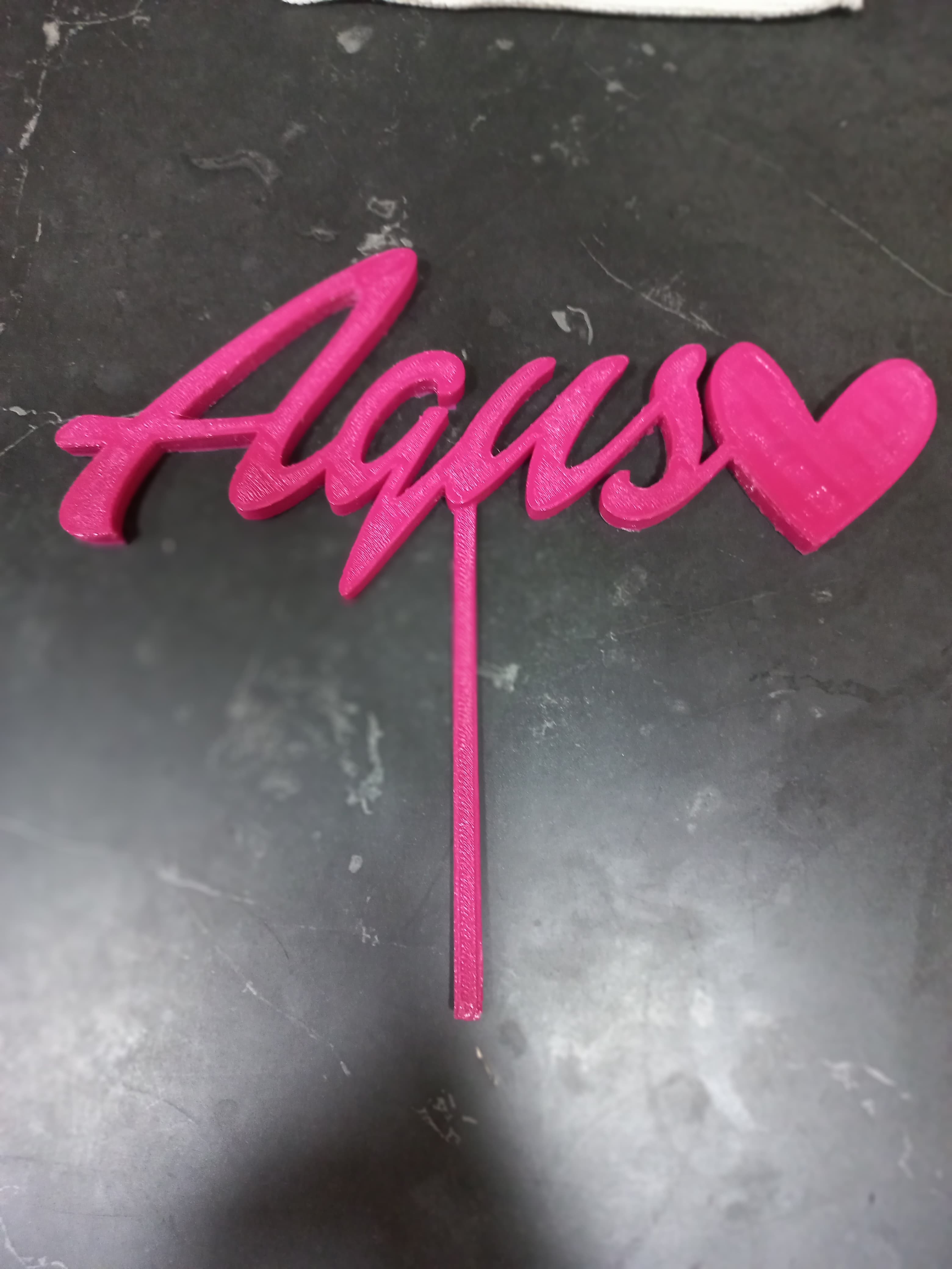 agus cake topper barbie letters 3D print model - Mito3D