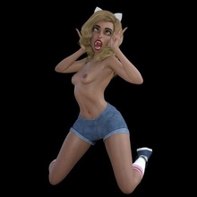 Ahegao ragazza giocatore topless donna scultura modello belle delphine 3d print model - Mito3D