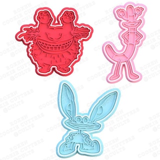 ahh real monsters nickelodeon cookie cutter set 3 stamp cookies cook cithen cutters tv olf cartoon krumm ickis oblina gromble snorch 3d print model - Mito3D