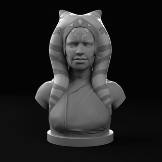 ahsoka busto estrella guerras Jedi zbrush miniatura Arte 3d print model - Mito3D