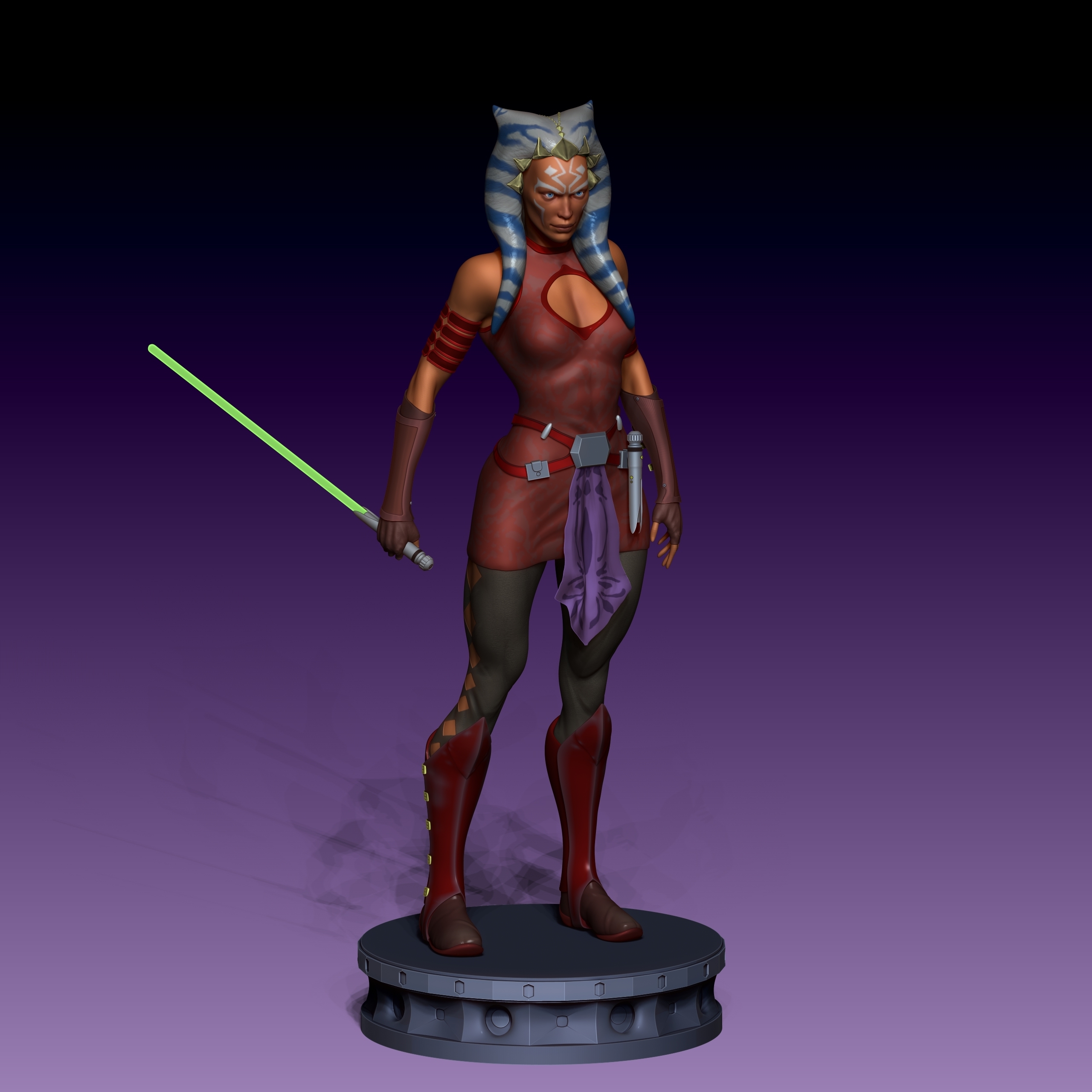 ahsoka tano stella guerre Guerre stellari cartone animato ashokatano 3dprinting darthvader yoda mandalorian giallo 3D print model - Mito3D