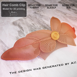 ai generado cabello peine acortar artificial inteligencia generativo diseño biónico Arte paramétrico saltamontes bricolaje diy naturaleza prima voronoi flor Moda hermoso 3d print model - Mito3D