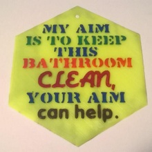 aim clean sign bathroom restroom silly funny 3d print model - Mito3D