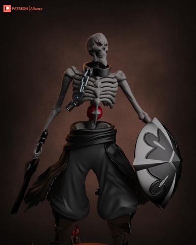 ainz ooal vestido guerrero esqueleto señor anime manga momonga muertos vivientes zombi estatua figurilla coleccionables magia lanzador 3dprint imprimible ainzooalgown juguete 3d print model - Mito3D