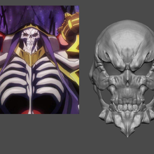 ainz ooal gown mask overlord - fan art cosplay 3d print model halloween wear warframe momon lord sculpture toys games maga anime accessories skull 3d print model - Mito3D
