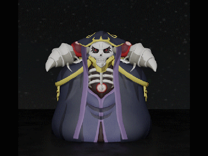 ainz ooal gown momonga - overlord digital 3d print stl fanart collectibles modelling anime chibi ainzooalgown novel sleeve 3d print model - Mito3D