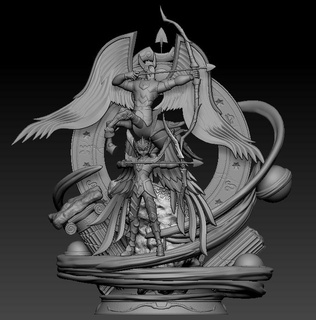 Aioros Sagittario diorama santo seiya cavalieri zodiaco arte anime 3d print model - Mito3D