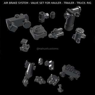 air brake system - valve set hauler trailer truck- rig game brakes relay park filter truck rc r c model kit custom diecast 3d print model - Mito3D