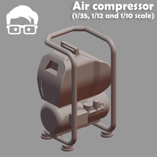 air compressor includes files 1 35 scale dioramas 10 12 action figures scalemodel 24 hobby diorama miniature model garage worshop 3d print model - Mito3D