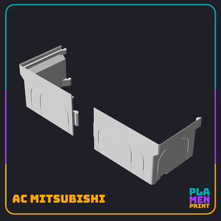 aire acondicionador mitsubishi cubierta carcasa funda panel cuerpo conjunto v1 ac acondicionado pieza recambio 3d print model - Mito3D