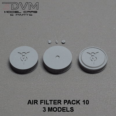aire filtrar paquete 10 in 1 24 escala carburador carbohidratos cuadrijet 4bbl coche vehiculo consumo 25 vado limpiador filtro 3d print model - Mito3D