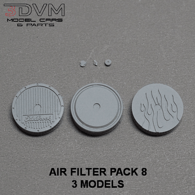 air filter pack 8 in 1 24 scale carburetor carb quadrijet 4bbl car intake 25 ford cleaner filtro 3d print model - Mito3D