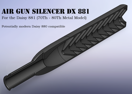 air gun silencer dx 881 also daisy 880 diy tools makers 3d print model - Mito3D